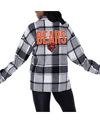 Gameday Couture Women's Gray Chicago Bears Field Side Fun Plaid Button-Up Overshirt