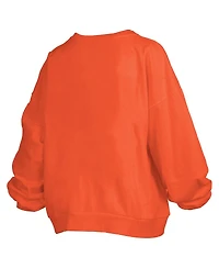Pressbox Women's Orange Florida Gators Janise Arch Over Logo Waist Length Oversized Pullover Sweatshirt