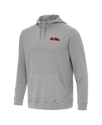 Antigua Men's Heather Gray Ole Miss Rebels Cloud Pullover Hoodie