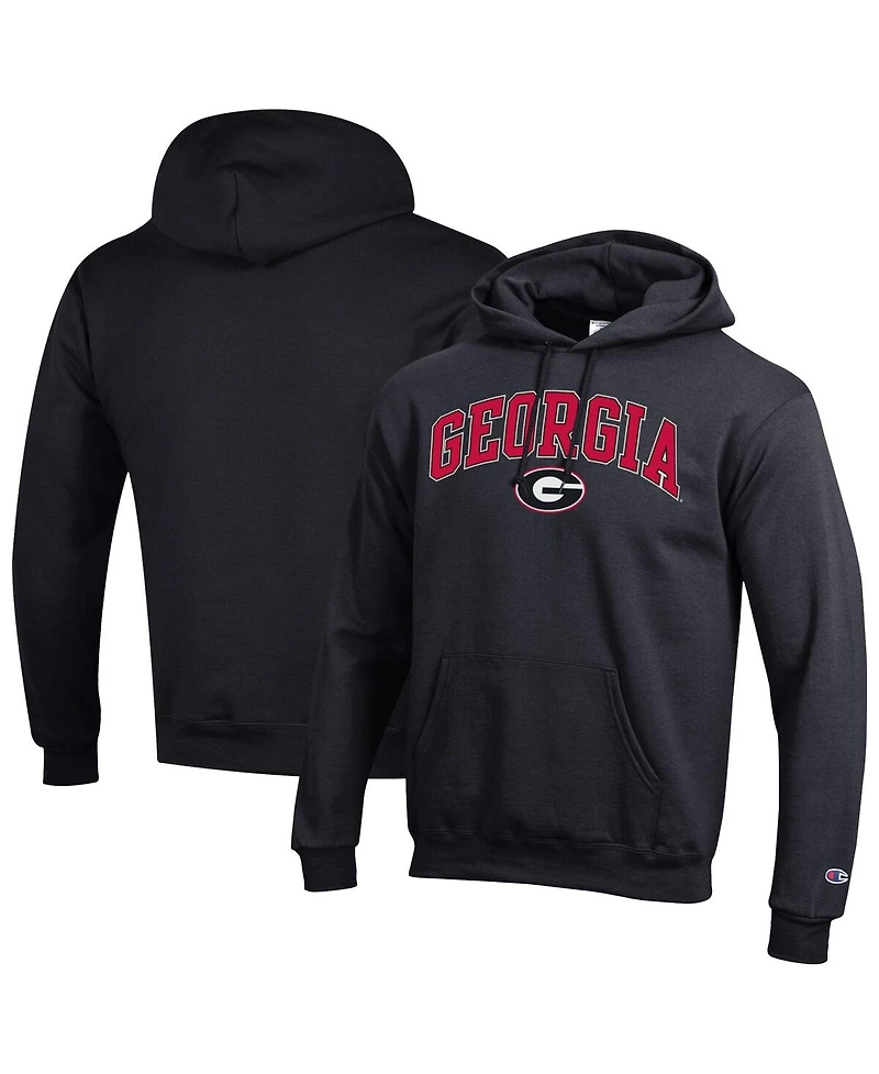 Champion Men's Black Georgia Bulldogs Arched Logo Fleece Pullover Hoodie