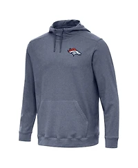 Antigua Men's Heather Navy Denver Broncos Cloud Pullover Hoodie
