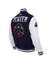 Pro Standard Men's Navy Denver Nuggets 2024/25 City Edition Wool Varsity Full-Zip Jacket