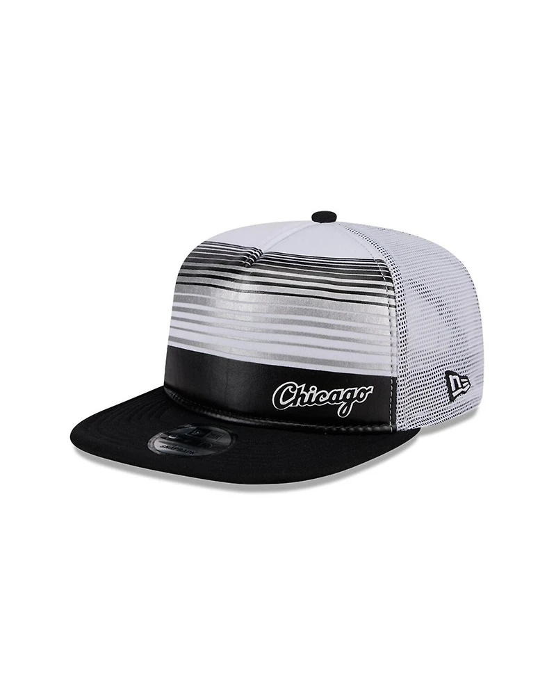 New Era Men's Black Chicago White Sox Team Horizon 9FIFTY A-Frame Trucker Snapback Hat