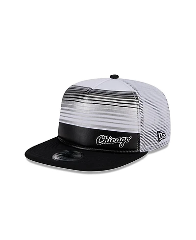 New Era Men's Black Chicago White Sox Team Horizon 9FIFTY A-Frame Trucker Snapback Hat