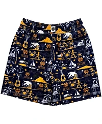Wes & Willy Big Boys and Girls Navy Notre Dame Fighting Irish Luau Swim Trunks