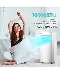 Cowsar Portable Air Conditioner 10000 Btu, Remote Control, 4 in 1 protable ac, Cools 450sq. ft, 24 Hour Timer, Quiet Operation,Window Fan, 2 Speed for