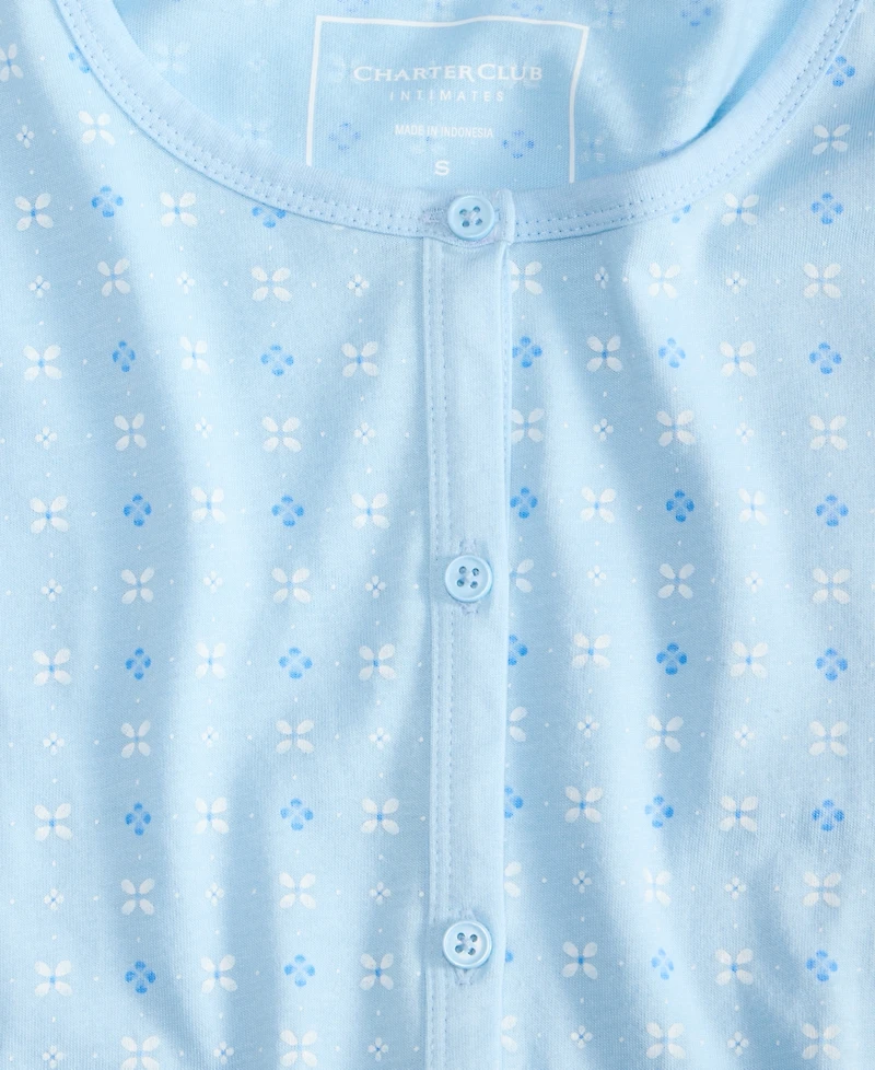Charter Club Plus Cotton Floral Bermuda Pajamas Set, Created for Macy's