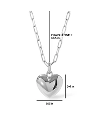 Ana Luisa Puffed Heart Necklace - Lev Silver