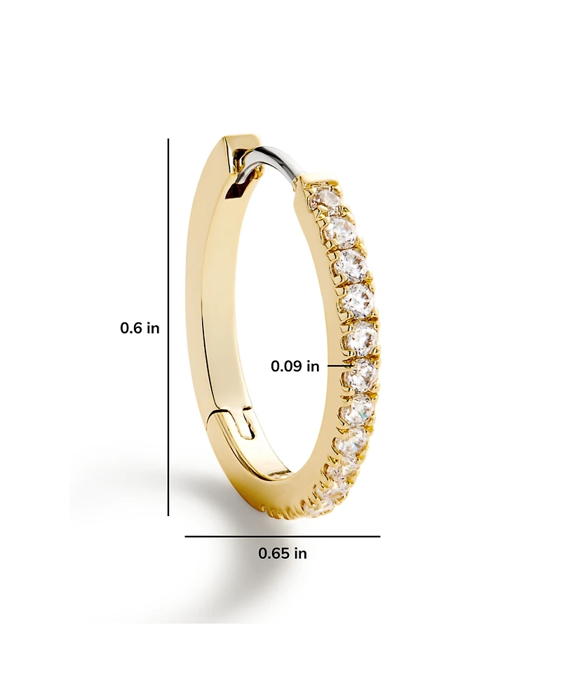 Ana Luisa Gold Huggie Hoop Earrings - Pave Huggie Hoops Medium