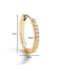 Ana Luisa Gold Huggie Hoop Earrings - Pave Huggie Hoops Medium