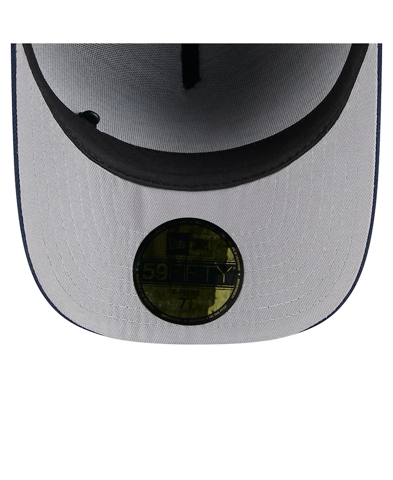 New Era Men's Black/Navy Tennessee Titans 2025 Nfl Draft On Stage A-Frame 59FIFTY Fitted Hat