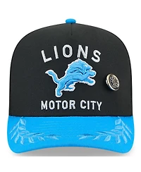 New Era Men's Black/Blue Detroit Lions 2025 Nfl Draft On Stage A-Frame 59FIFTY Fitted Hat