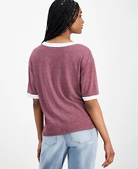 Hippie Rose Juniors' Varsity Graphic Ringer T-Shirt