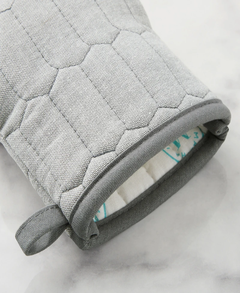 Martha Stewart Honeycomb Quilted Chambray Mini Oven Mitt Set
