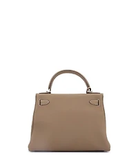 Pre-Owned Hermes Kelly 28 Handbag Grey Togo with Palladium Hardware