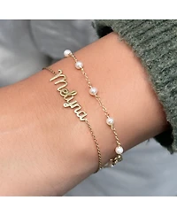The Lovery Pearl Bead Chain Bracelet 14K Gold