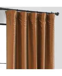 Half Price Drapes Copper Kettle Vintage Textured Faux Dupioni Silk Blackout Curtain
