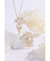 Classicharms Pave and Shell Pearl Reindeer Multi Way Brooch Pendant