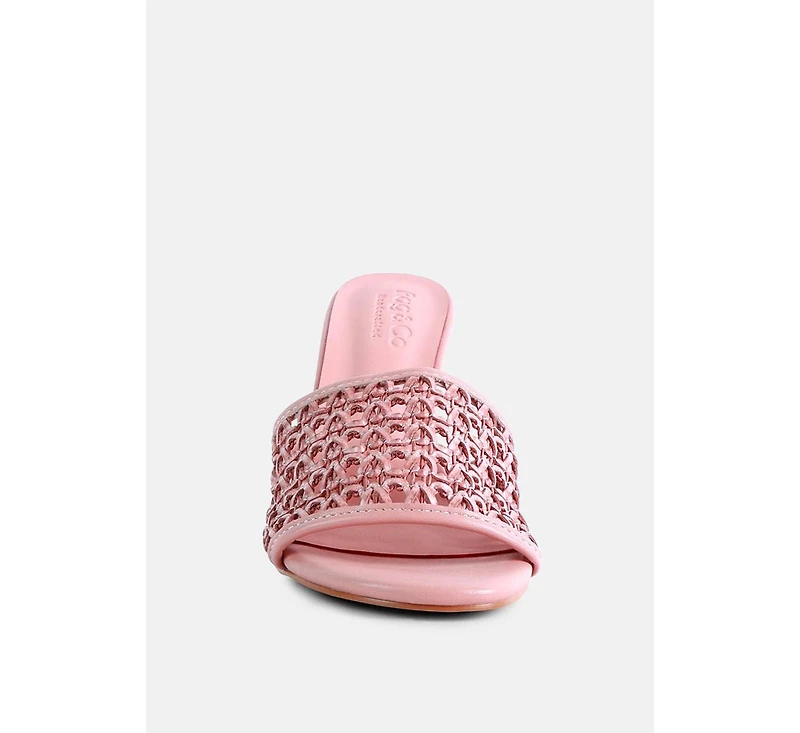 Tease Womens Woven Stiletto Slide sandal