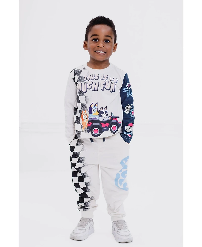 Bluey Baby Boys Henley T-Shirt and French Terry Pants