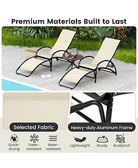 2-in-1 Outdoor Rocking Chair with 4-Position Adjustable Backrest for Patio Porch Poolside