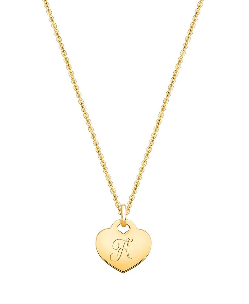 Tiny Blessings Girls Children's 14k gold Heart & Engraved Initial 12-14" Necklace