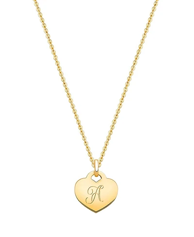 Tiny Blessings Girls Children's 14k gold Heart & Engraved Initial 12-14" Necklace