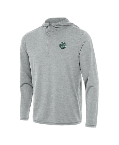 Antigua Men's Heather Gray Tgl The Bay Golf Club Tidy Quarter-Zip Hoodie