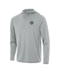 Antigua Men's Heather Gray Tgl The Bay Golf Club Tidy Quarter-Zip Hoodie