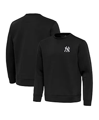 Antigua Men's Black New York Yankees Relevant Lightweight Pullover Sweatshirt