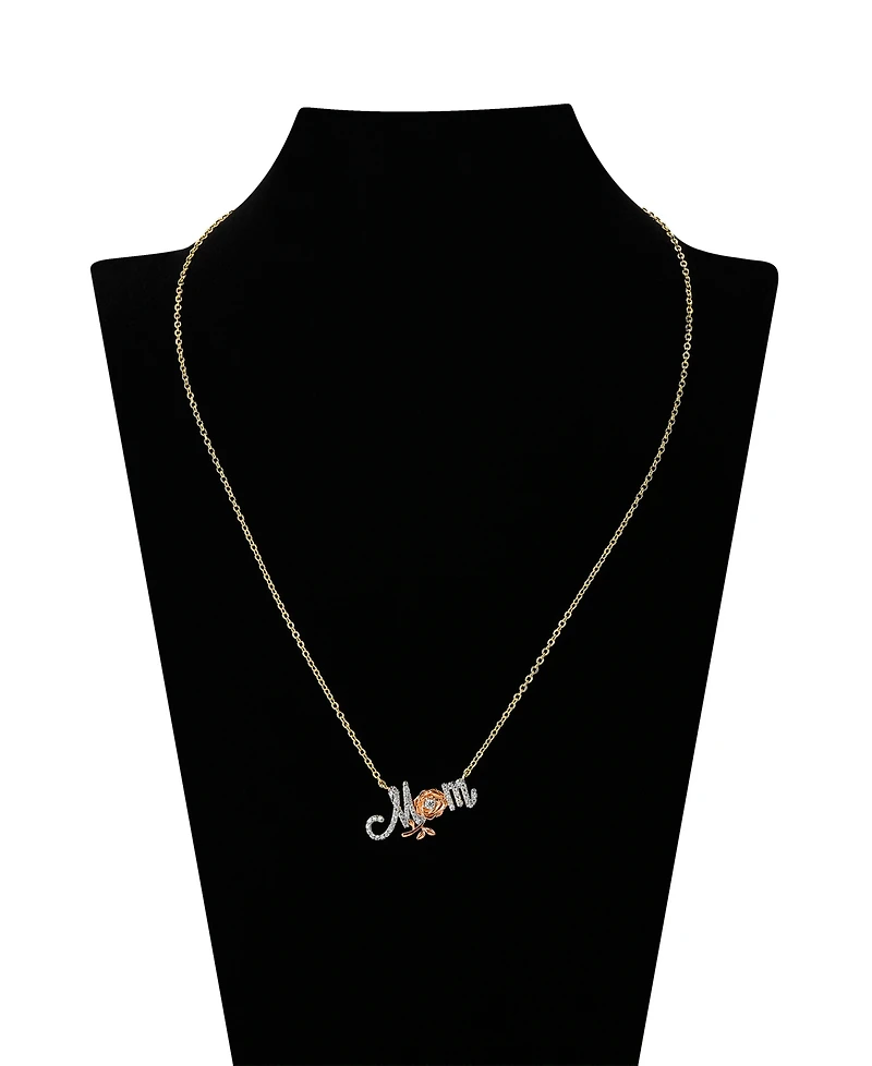 Disney Cubic Zirconia and Mother of Pearl Princess Mom Rose Necklace