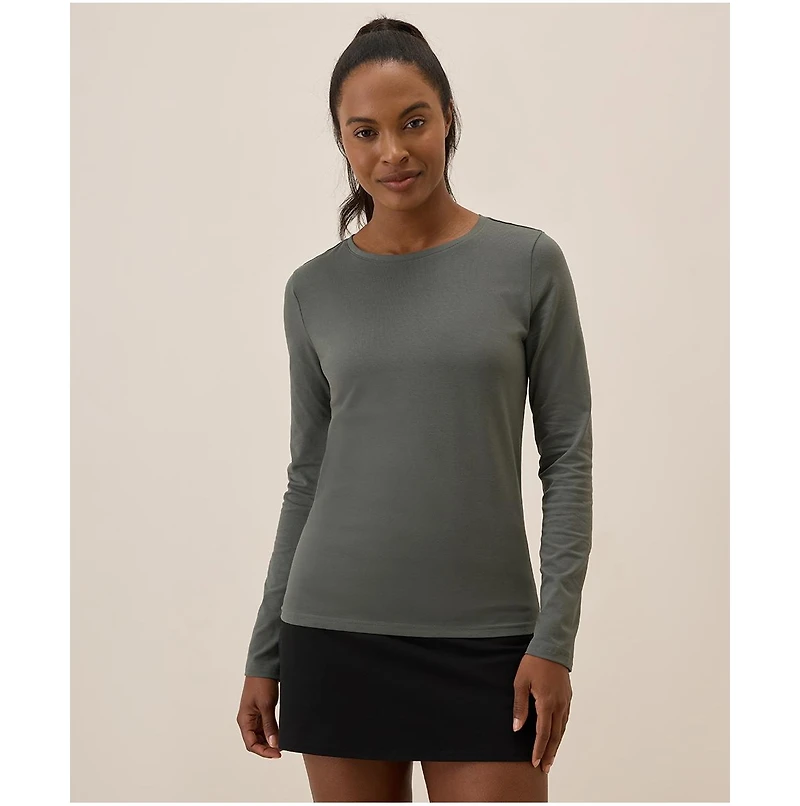 Pact Women's Organic Cotton Luxe Stretch Jersey Long Sleeve Tee