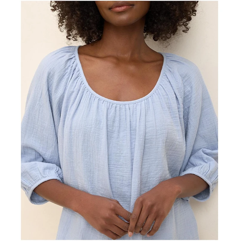 Pact Organic Cotton Coastal Double Gauze Scoop Neck Top