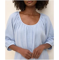Pact Organic Cotton Coastal Double Gauze Scoop Neck Top