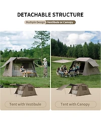 Naturehike Village Camping Tent, 4 Person Tents for Camping, 60S Easy Setup Instant Tent for Family Camping, Car Camping