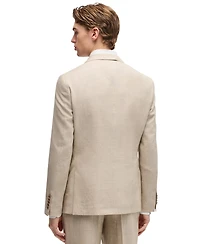 Boss by Hugo Men's Linen-Blend Slim-Fit Checked Suit
