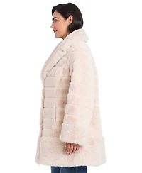 Jones New York Plus Faux-Fur Notched-Collar Coat