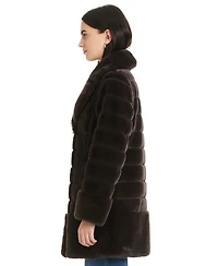 Jones New York Women's Faux-Fur Notched-Collar Coat