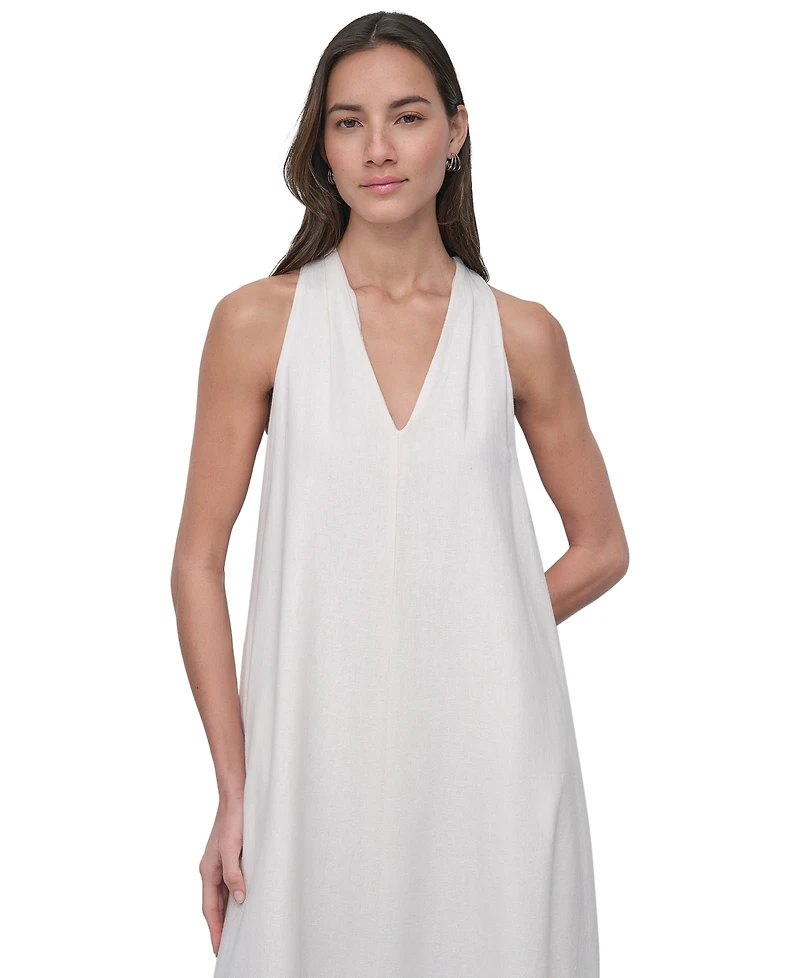 Dkny Jeans Women's V-Neck Racerback Swing Dress - IVY