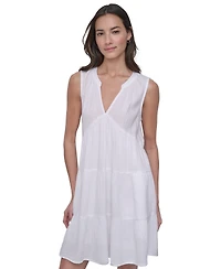 Dkny Jeans Women's Cotton Gauze Sleeveless Mini Dress