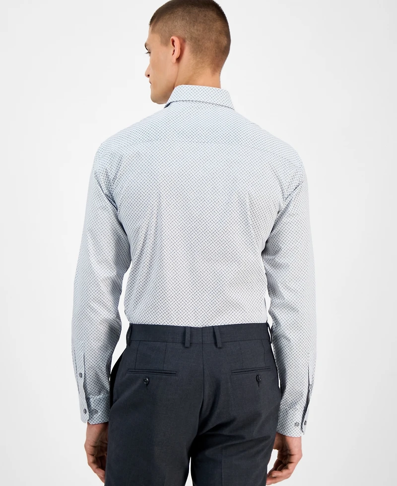 Alfani Men's Regular-Fit 4-Way Stretch Micro-Dot Dress Shirt, Created for Macy's
