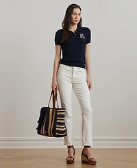 Lauren Ralph Women's Cable-Knit Polo Shirt