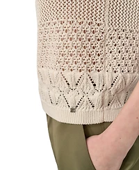 Dkny Jeans Women's Mixed-Stitch Short-Sleeve Sweater - G0H