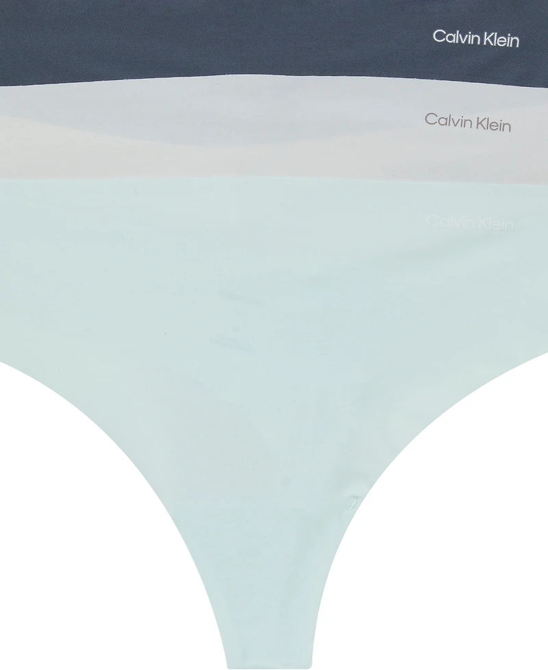 Calvin Klein Women's Invisibles Thong Underwear 3-Pack QD3558