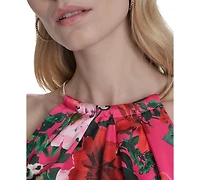 Eliza J Women's Printed Side-Pleat Sleeveless Sheath Dress