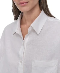 Dkny Jeans Women's Oversized Cropped Shirt