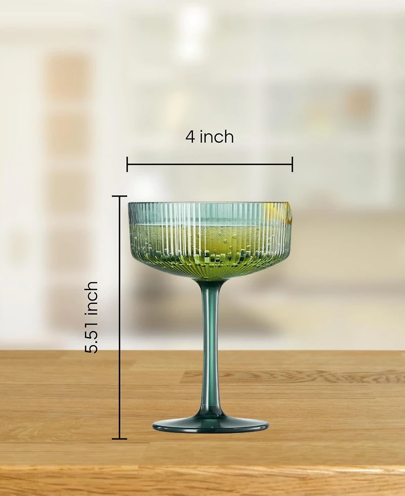 The Wine Savant Khen Art Deco Shatterproof Coupe Glasses