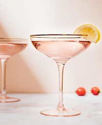 The Wine Savant Gilded Rim Coupe Glasses, Set of 2