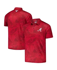 Columbia Men's Crimson Alabama Tide Pfg Super Terminal Tackle Omni-Shade Bangalow's Polo Shirt