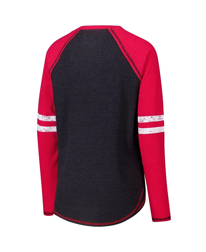 G-iii 4Her by Carl Banks Women's Black Nascar Winner Tri-Blend V-Neck Long Sleeve T-Shirt